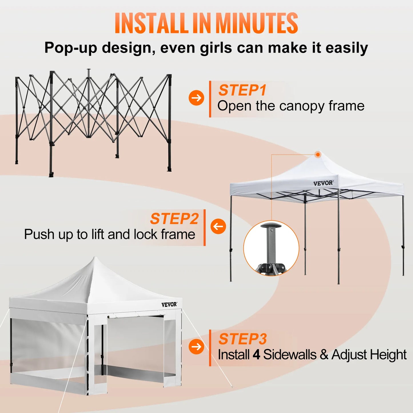 VEVOR 10x10 Pop Up Canopy Tent Outdoor