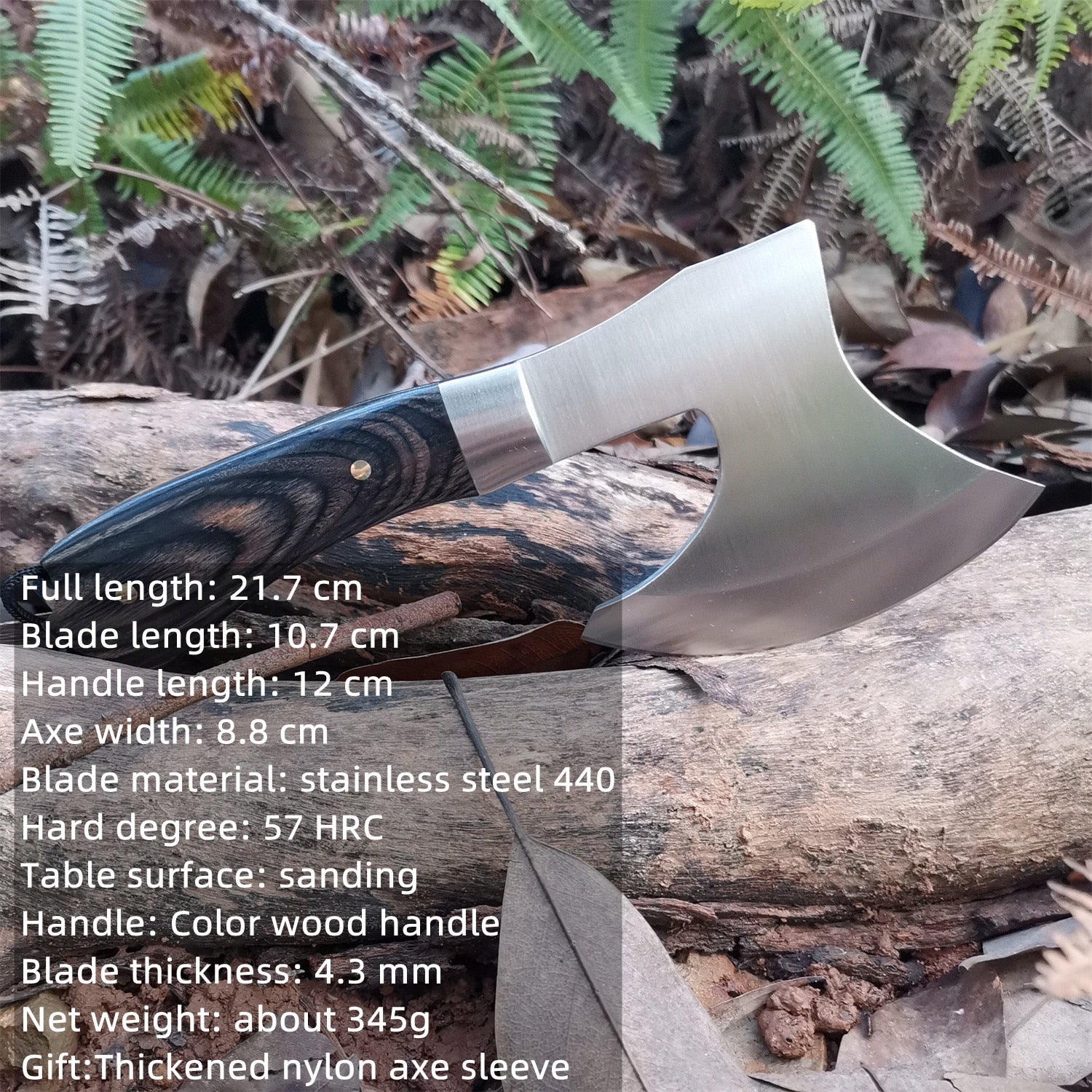 DB Full Tang Sharp Axe Kitchen Bone Knife Camping Survival Axe Stainless Steel Tomahawk Outdoor Tools Hunting Hammered - activesportslife