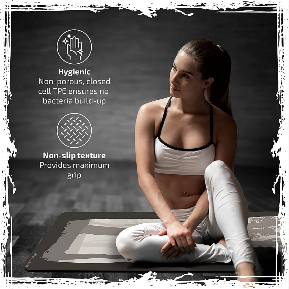 Yoga Gym Mat 6mm Thick Suede Texture, Premium Design, Non-Slip - activesportslife