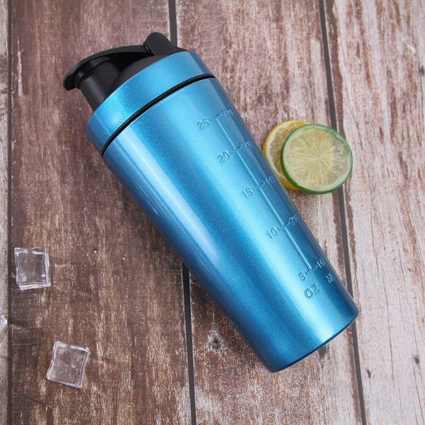 Stainless Steel Shaker Bottle Whey Protein Blender Mixing Bottles Gym Sport Travel - activesportslife