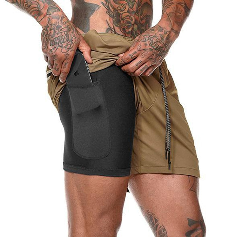 Men's Sport Shorts Double-deck - 2 In 1 - activesportslife