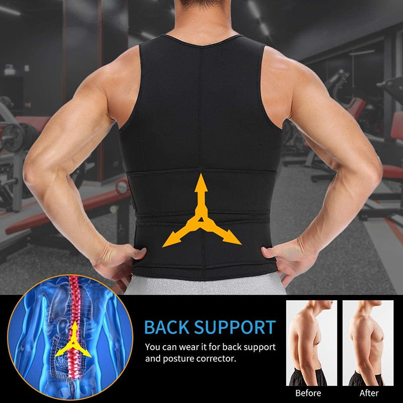 Neoprene Men's Shaper Sweat Vest Adjustable - activesportslife