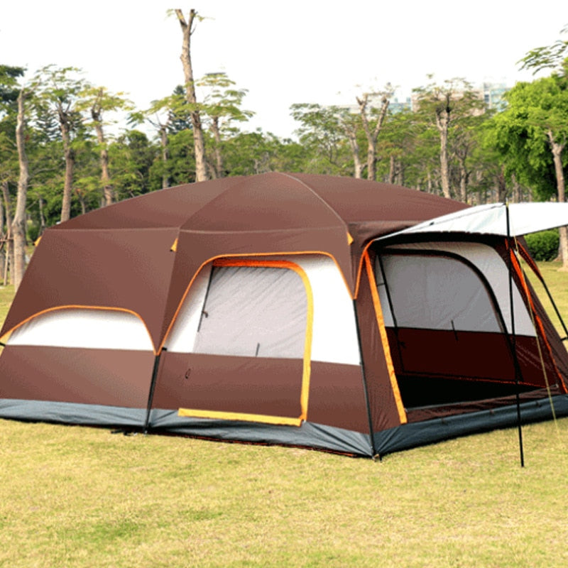 320X220X195cm Two-bedroom Tent Oversize for 5-8 Person Leisure Camping Double-plies Thick Rainproof - activesportslife