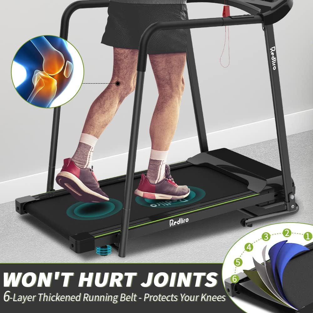 Treadmill with Long Handrail for Balance, Recovery Fitness Exercise