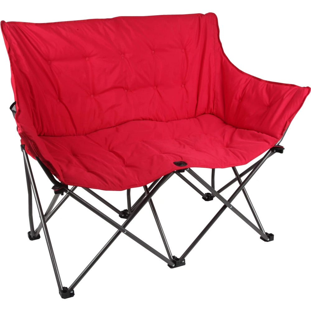 Trail Camping Love Seat Chair, Red, Adult foldable - activesportslife