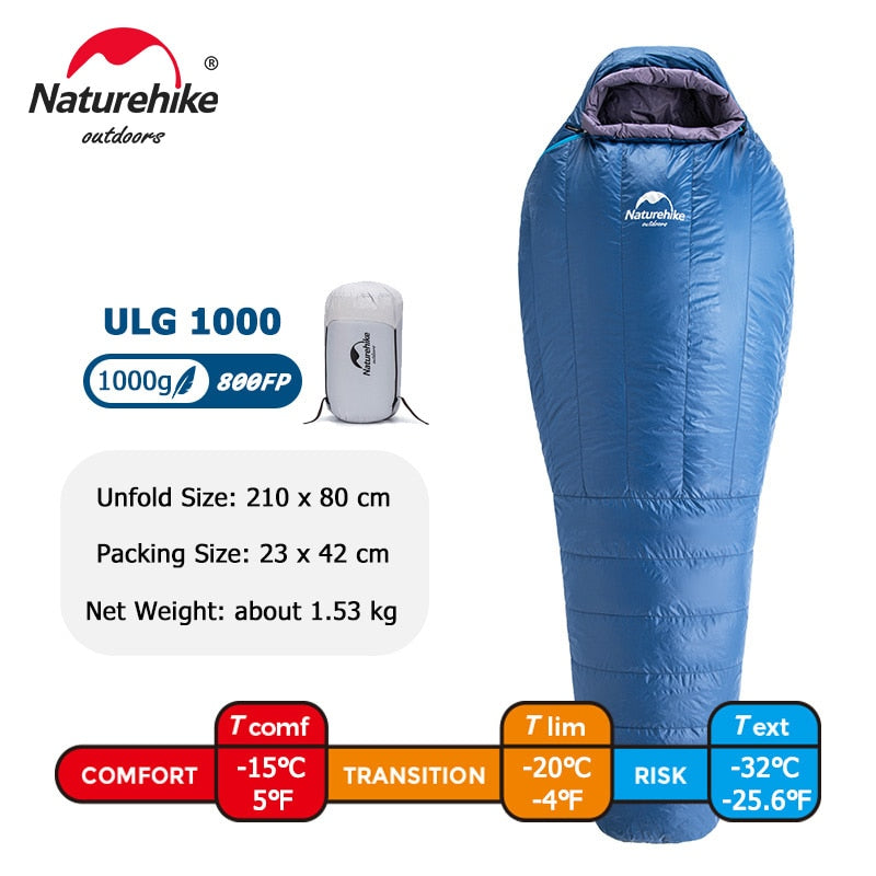 Naturehike Sleeping Bag ULG400 Winter Sleeping Bag Ultralight Waterproof - activesportslife