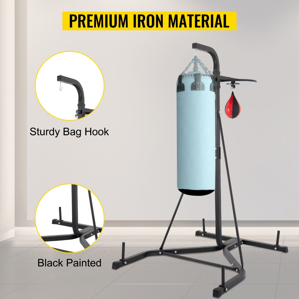 2in1 Boxing Bag Stand Punch Bag Bracket Frame MMA Fitness Training W/Speed Ball, Large Bearing ，Durable and Sturdy， - activesportslife