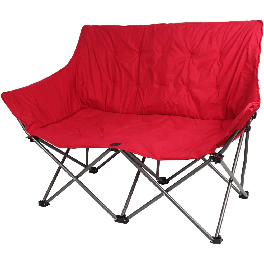 Trail Camping Love Seat Chair, Red, Adult foldable - activesportslife