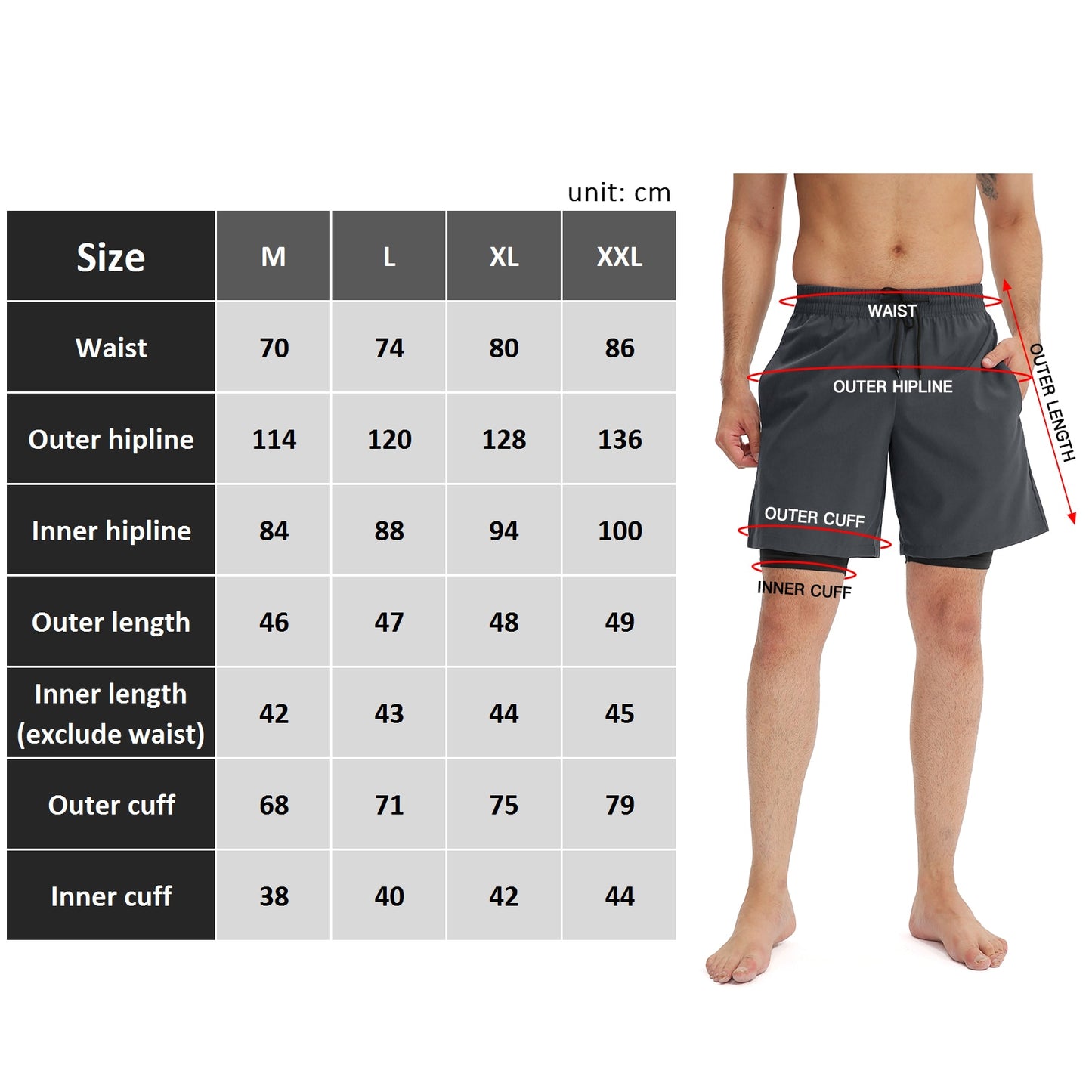 Men 2 in 1 Running Shorts Jogging Gym Fitness, Quick Dry - activesportslife