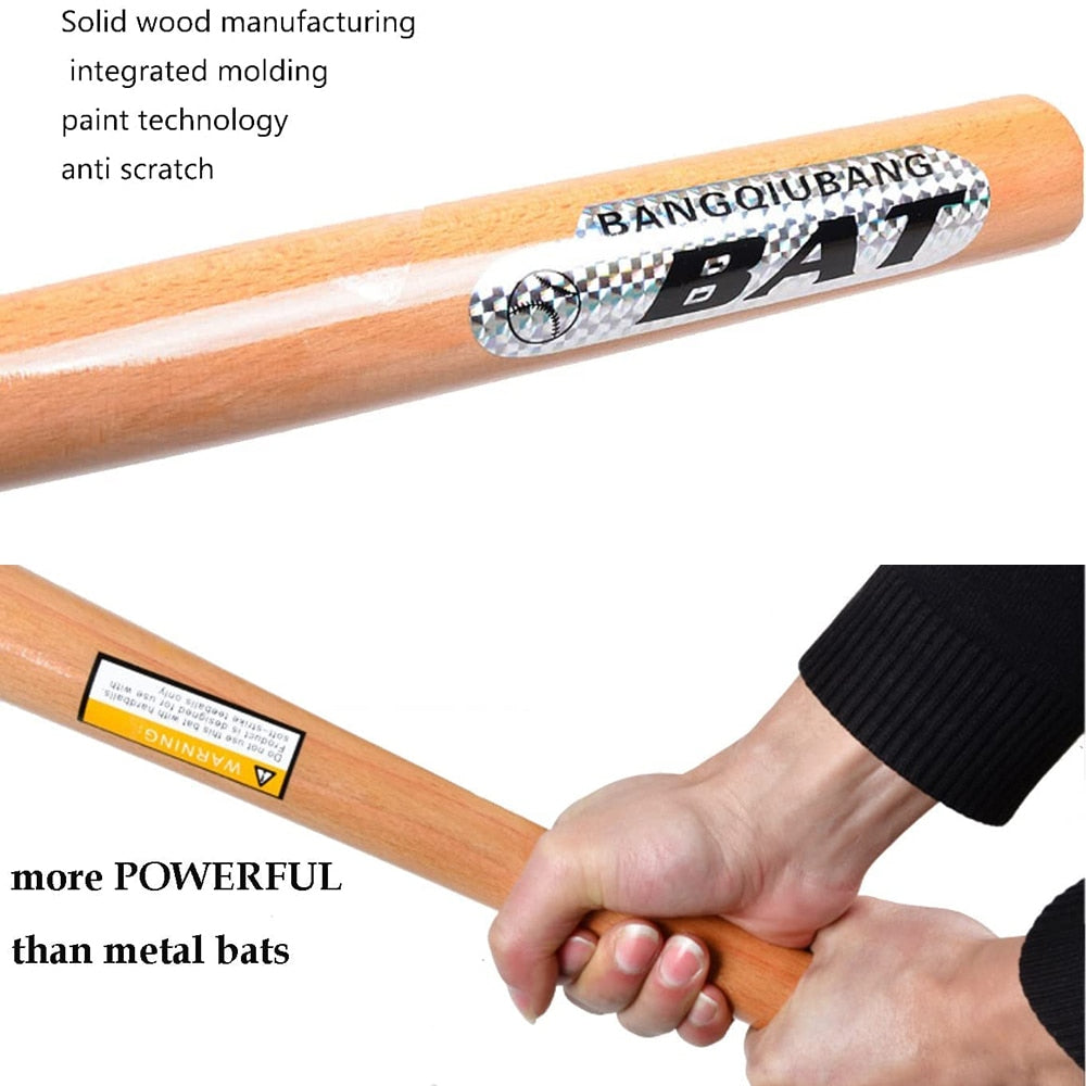 54cm 64cm 74cm 84cm Solid Wood Baseball Bat Professional Hardwood - activesportslife