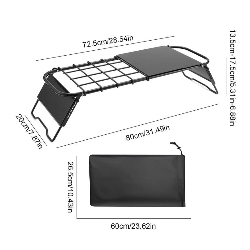 Adjustable Fire Cooking Grate Folding Camping Grill Adjustable Height Metal Folding Tea Table Camping Grill Outdoor Cooking Gear - activesportslife