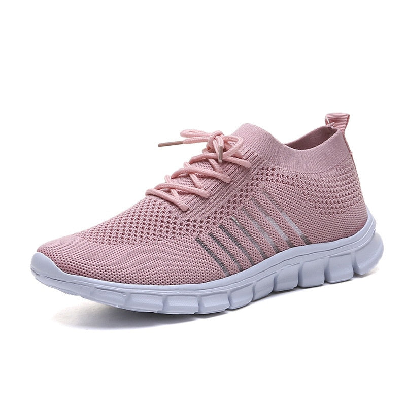 Trendy Mesh Platform Tennis Sneakers Breathable Casual Sports Shoes Women - activesportslife