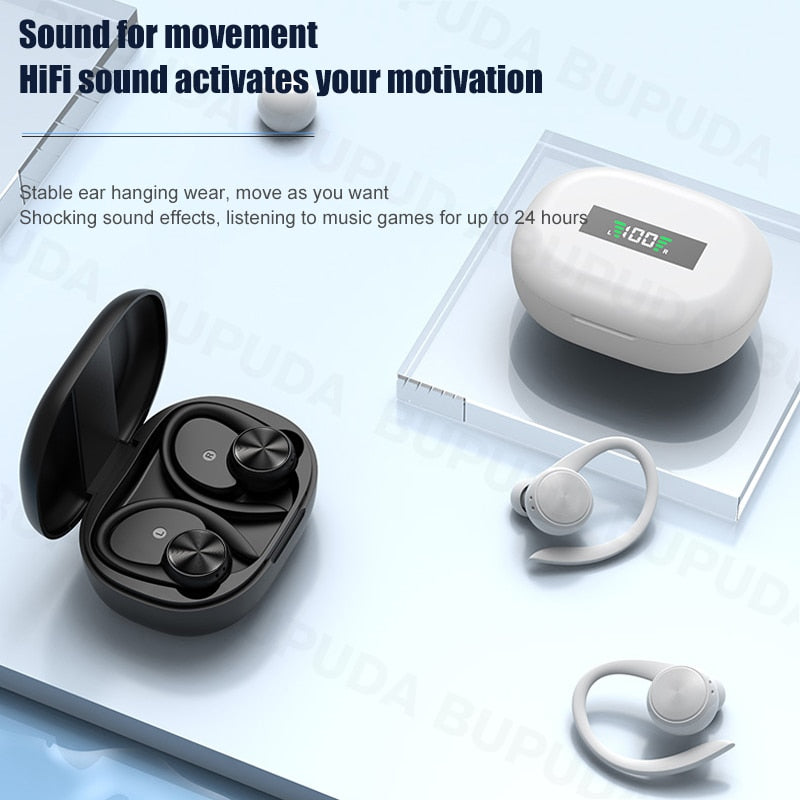 Sports Bluetooth Wireless Earphones with Mic IPX5 Waterproof HiFi Stereo - activesportslife