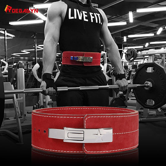 ROEGADYN Gym Body Belt Waist Support Leather Weight Lifting Belt Back Support - activesportslife