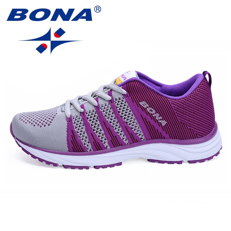 BONA New Style Women Running Shoes Outdoor Walking Jogging Sneakers Lace Up Mesh soft - activesportslife