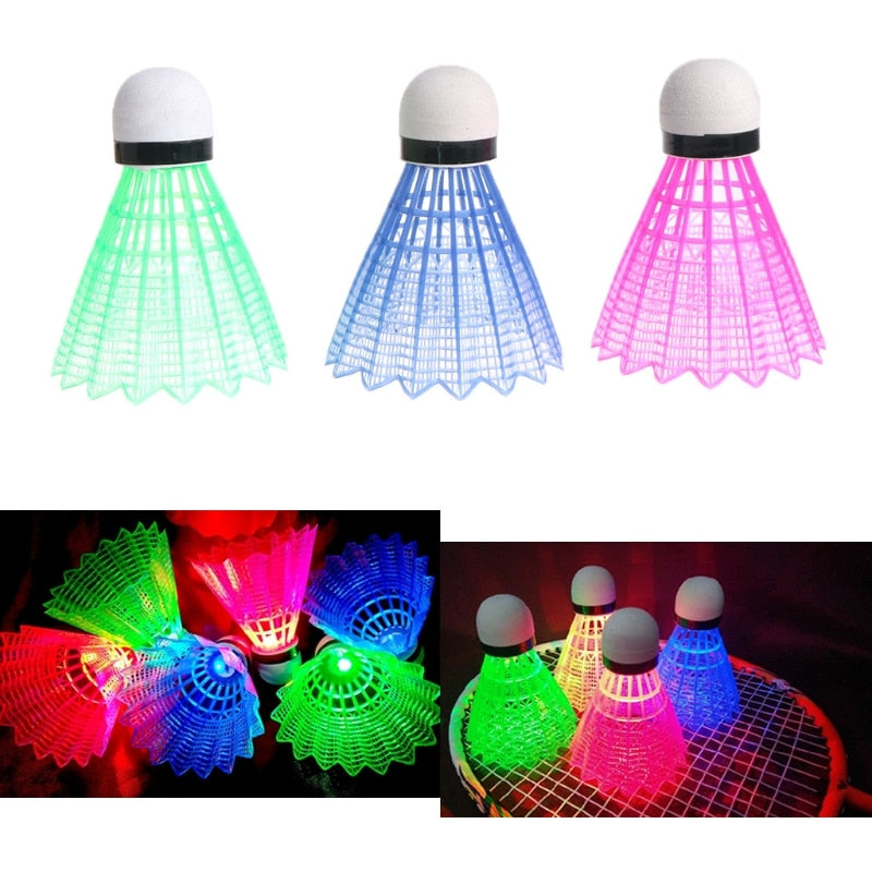 LED Badminton Ball Glowing Light Up Plastic Badminton Shuttlecocks 3pcs - activesportslife