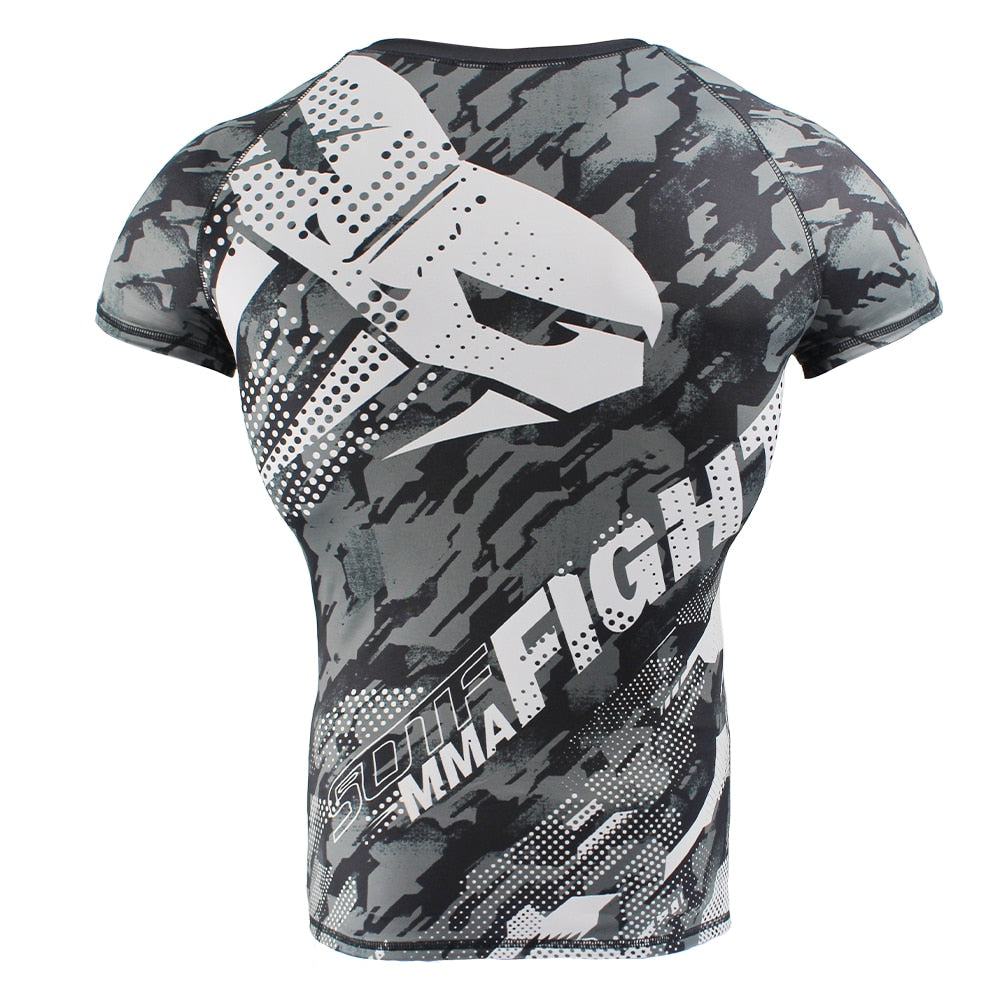 SOTF  MMA Snake Head Camouflage Fitness Breathable t shirt rashguard boxing - activesportslife