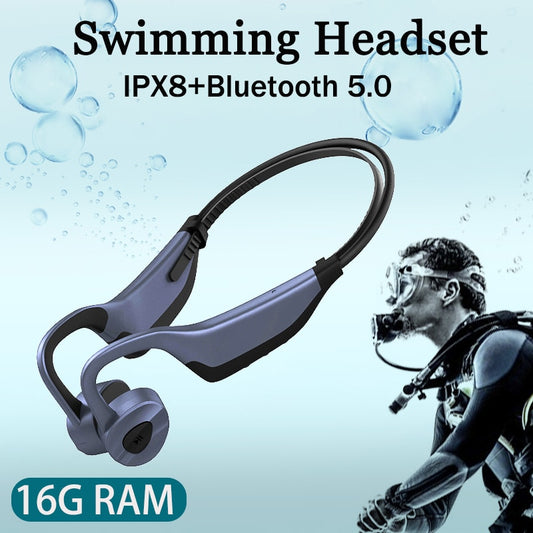 New Swim Headphones Bluetooth Wireless 16GB MP3 Music Player Waterproof Earbuds - activesportslife