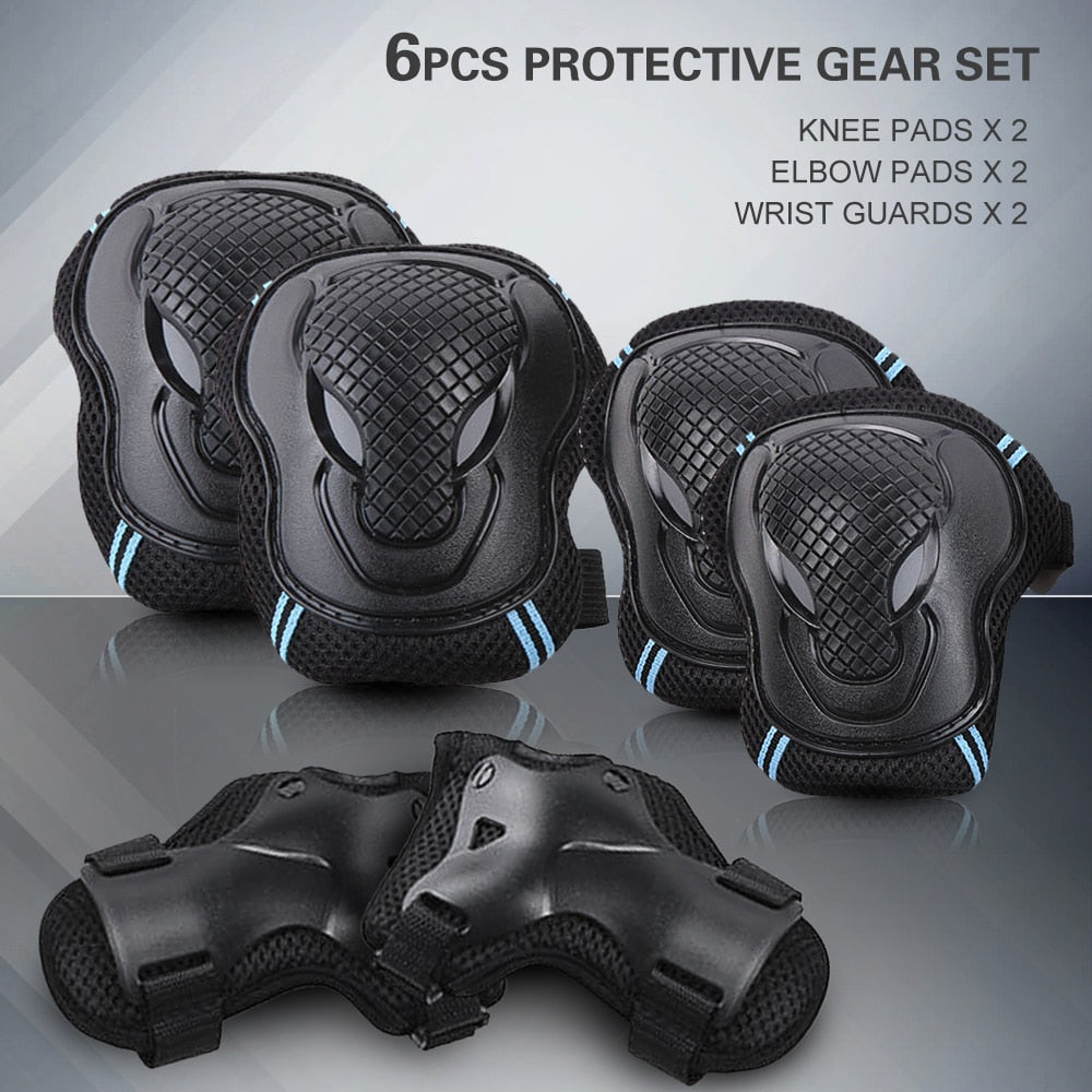 Protective Guard Equipment Set 6pcs Knee Elbow Wrist - activesportslife