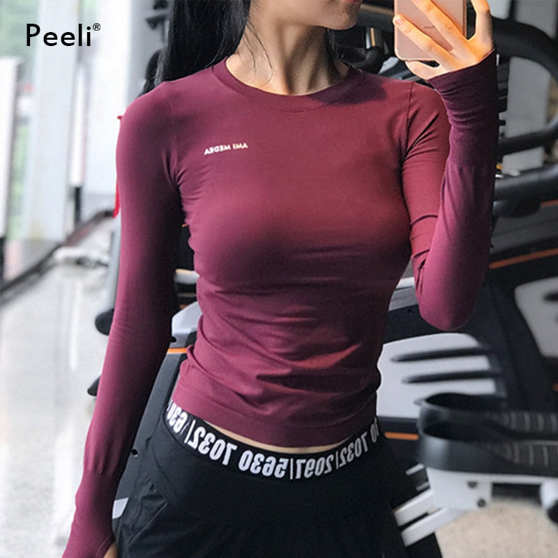 Peeli Long Sleeve Yoga Shirts Sport Top - activesportslife