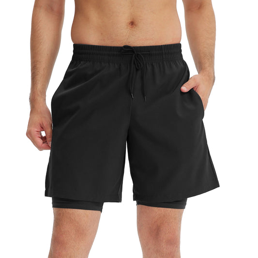 Men 2 in 1 Running Shorts Jogging Gym Fitness, Quick Dry - activesportslife