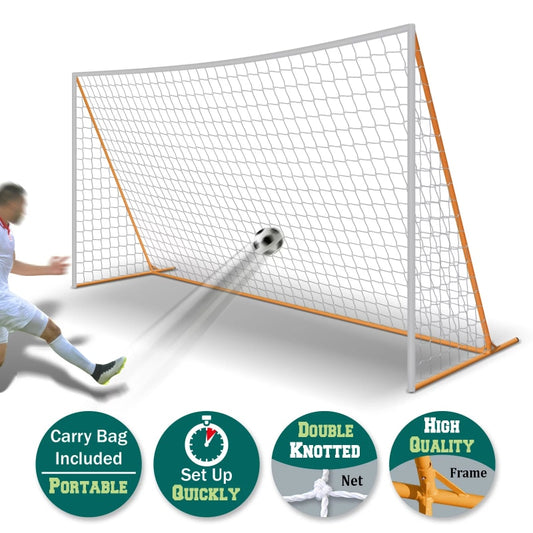 12ft x 6ft, 3ft wide; Portable Soccer Goal Training Sets (White Net) - activesportslife