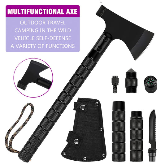 Multi-function Survival Axe Portable Foldable Tactical Tomahawk Outdoor Camping Firewood Chopping Axes Multi Tool Kit - activesportslife