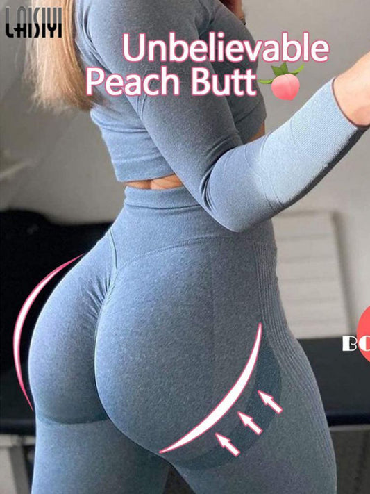 Seamless Leggings Sexy Bubble Butt Push Up Pants Slim High Waist Legging Tight - activesportslife