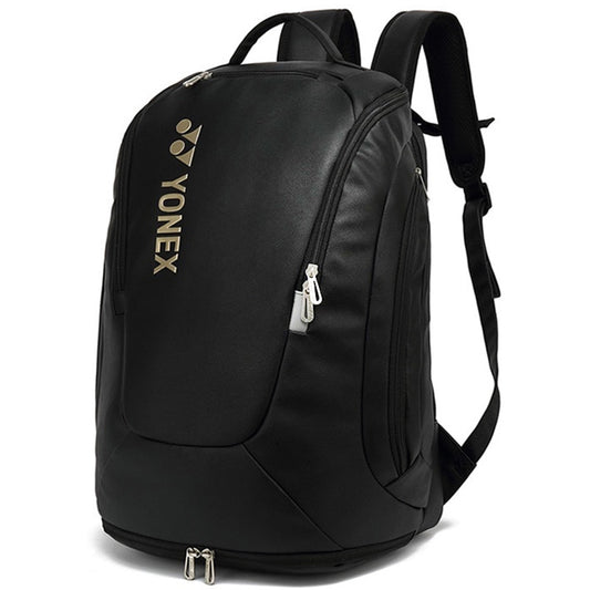 YONEX Artificial Leather Racquet Bag Soft Badminton Backpack For Women Men Match Training Waterproof Tennis Racket Carrying Bag - activesportslife