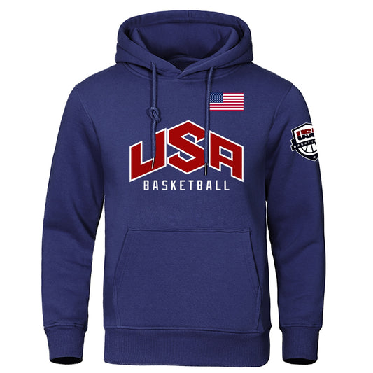 Men's USA Basketball Printed Sports Hoodie Full Sleeve Fleece - activesportslife