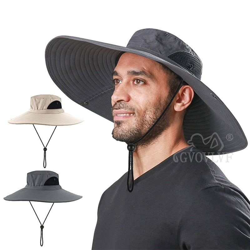 Super Wide Brim Sun Hat UPF50+ UV Protection Waterproof Large Brim Bucket Hat for Fishing Hiking Camping - activesportslife