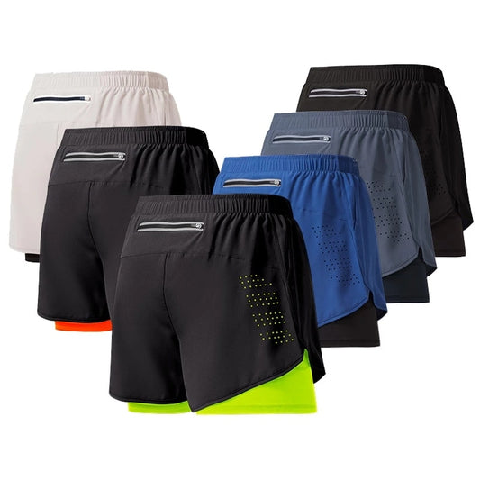 Men's Quick-drying Double Layer Running Shorts - activesportslife