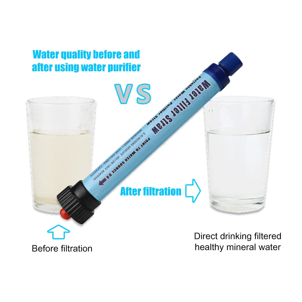 Camping Water Filter Straw Purifier Outdoor Water Purifier Camping Hiking Emergency Life Survival Portable PurifierTravel - activesportslife