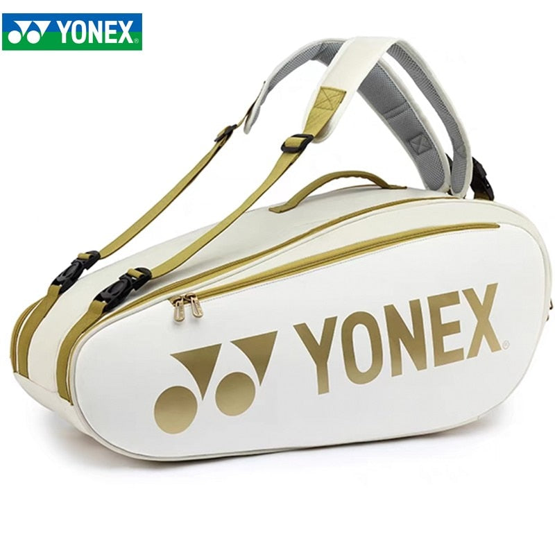 Original YONEX Ergonomic Design Tennis Backpack PU Large Racquet Bag Max 12pcs Rackets Badminton Bag for Training Equipment - activesportslife