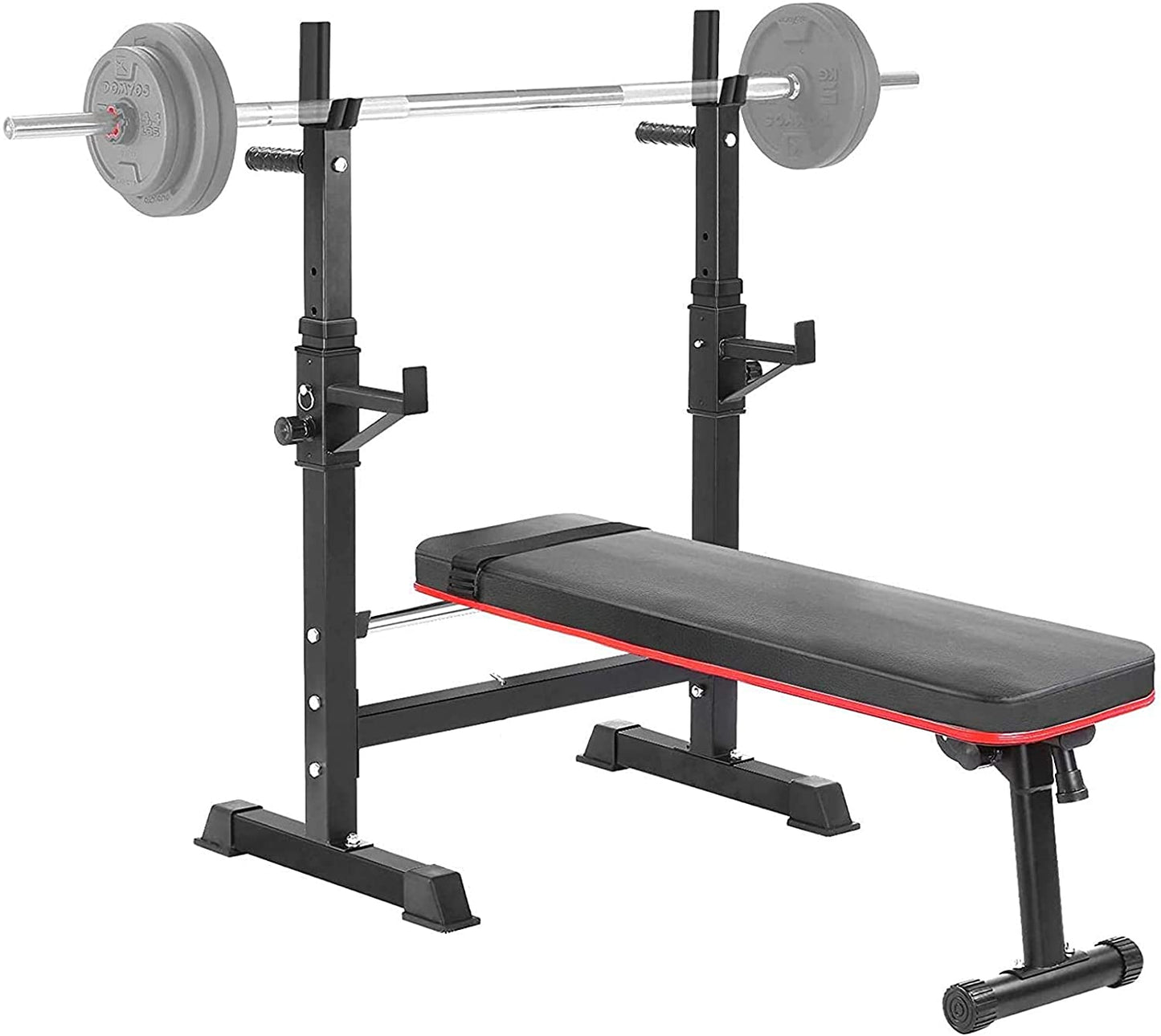 Multifunction Weight Bench Bench with Barbell Rack, Foldable, Flat Bench & Squat Rack - activesportslife