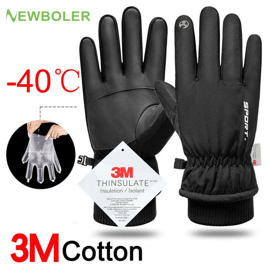 Men Winter Waterproof Outdoor Fleece Gloves Non-slip Warm - activesportslife