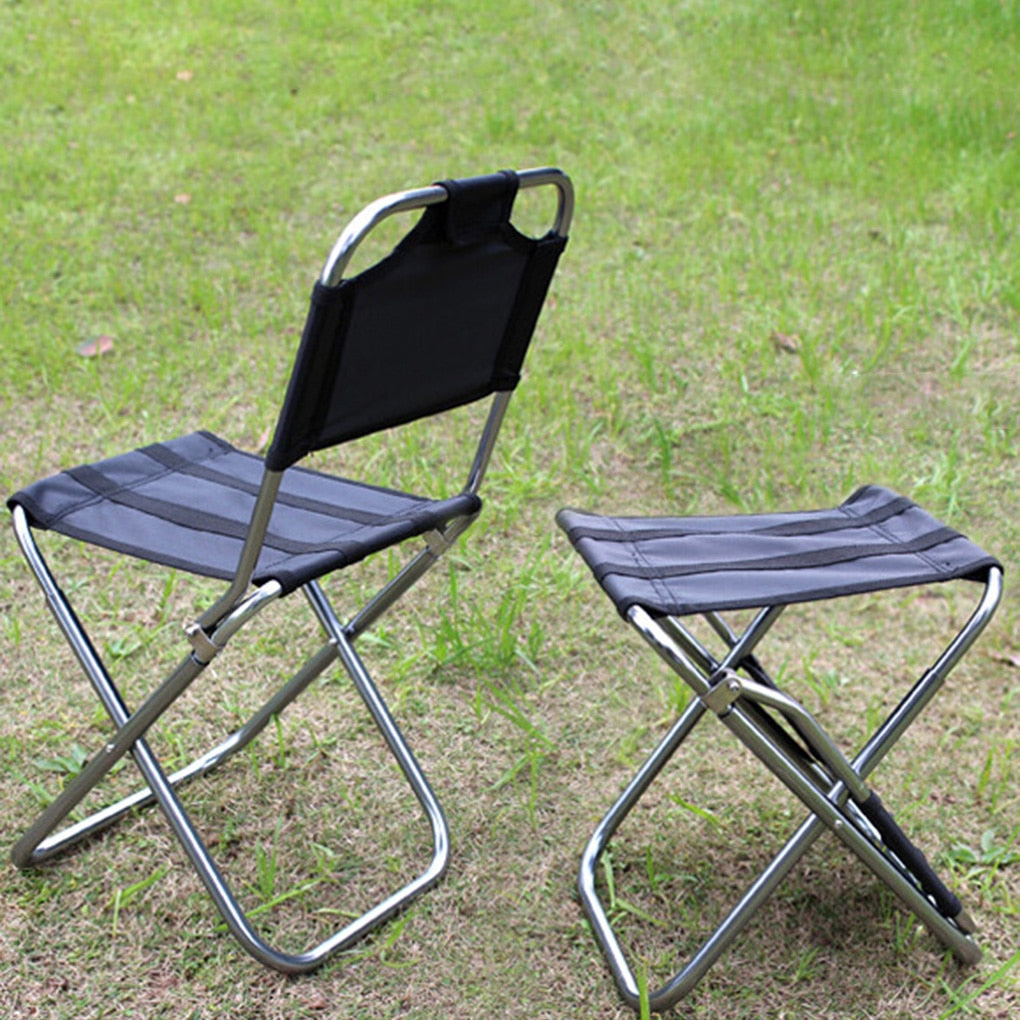 Outdoor Fishing Chair Aluminum Alloy Oxford Fabric Folding Stool Camping Hiking Foldable Seat - activesportslife