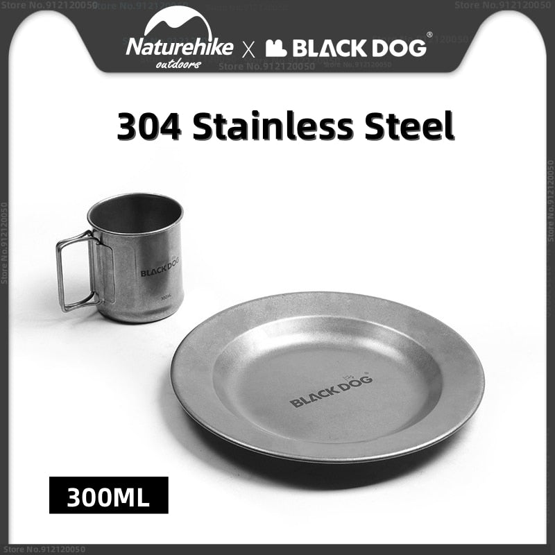 Naturehike Blackdog 304 Stainless Steel Tableware Camping 300ML Folding Cups Outdoor Gear - activesportslife