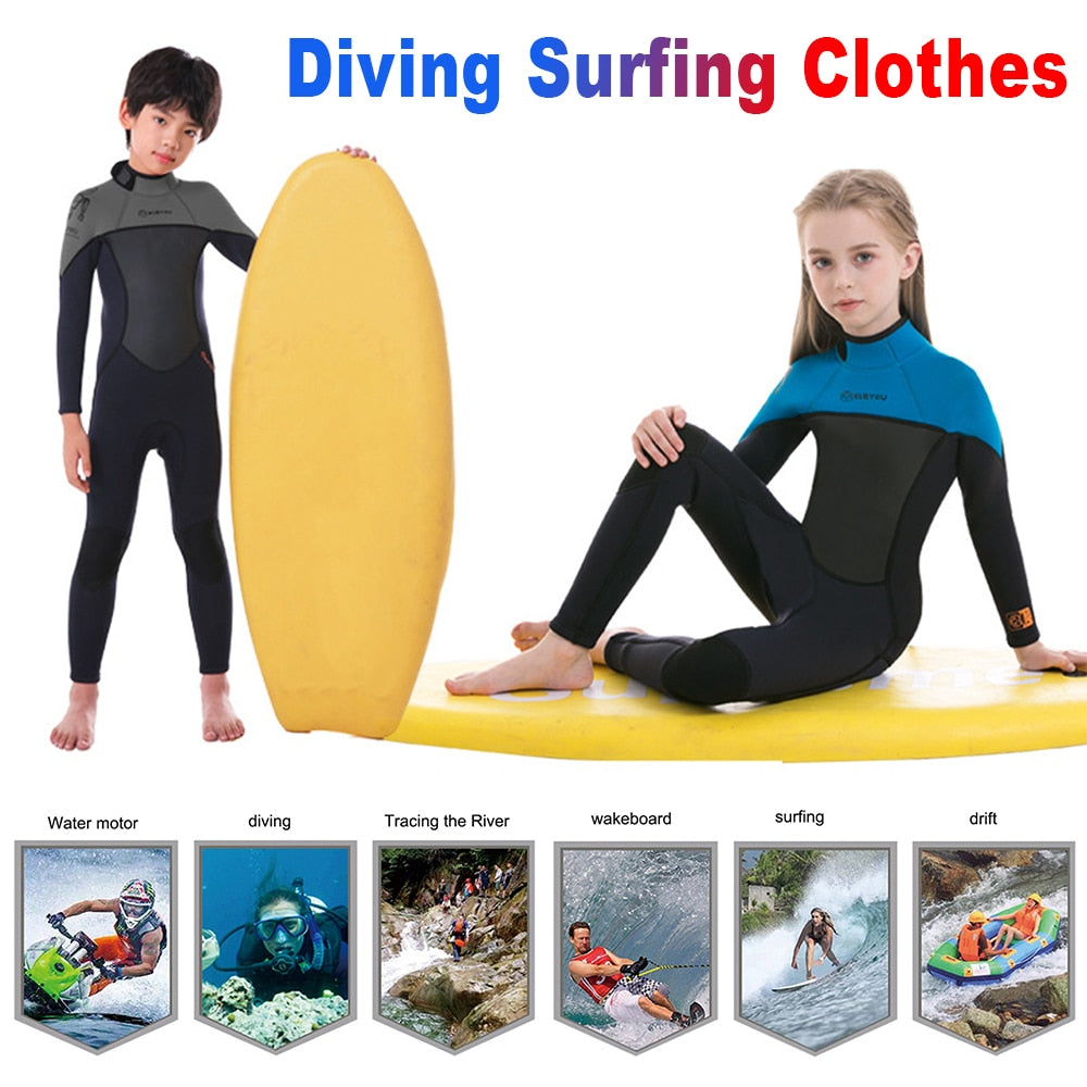 Children Diving Surfing Suit Long-Sleeved One-piece - activesportslife