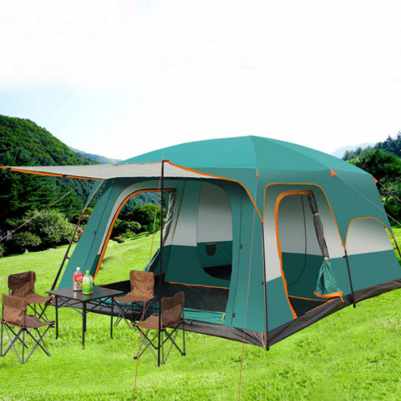 320X220X195cm Two-bedroom Tent Oversize for 5-8 Person Leisure Camping Double-plies Thick Rainproof - activesportslife