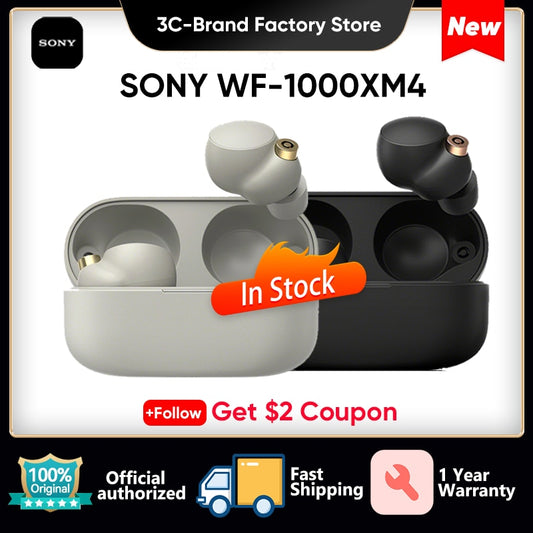 Sony WF-1000XM4 Wireless Bluetooth Earphones Noise Canceling IPX4 Waterproof Equipped with Voice Assistant Support Hi-Res Audio - activesportslife