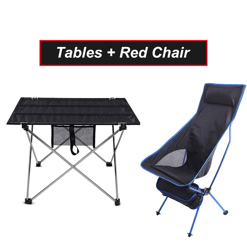 Outdoor Fishing Camping Ultralight Folding Chair & Table Strong High Load 150kg bearing - activesportslife