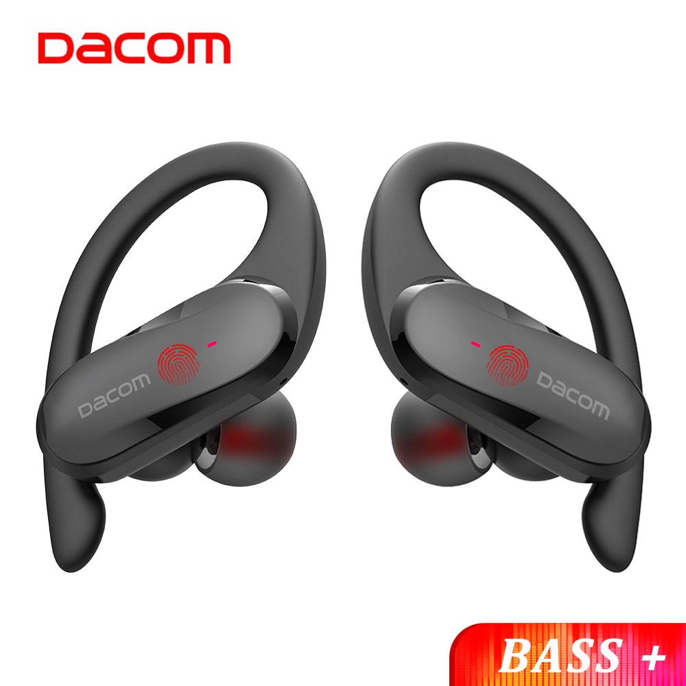 DACOM ATHLETE TWS Bluetooth Earbuds Bass Stereo Ear Hook for Android iOS Waterproof - activesportslife