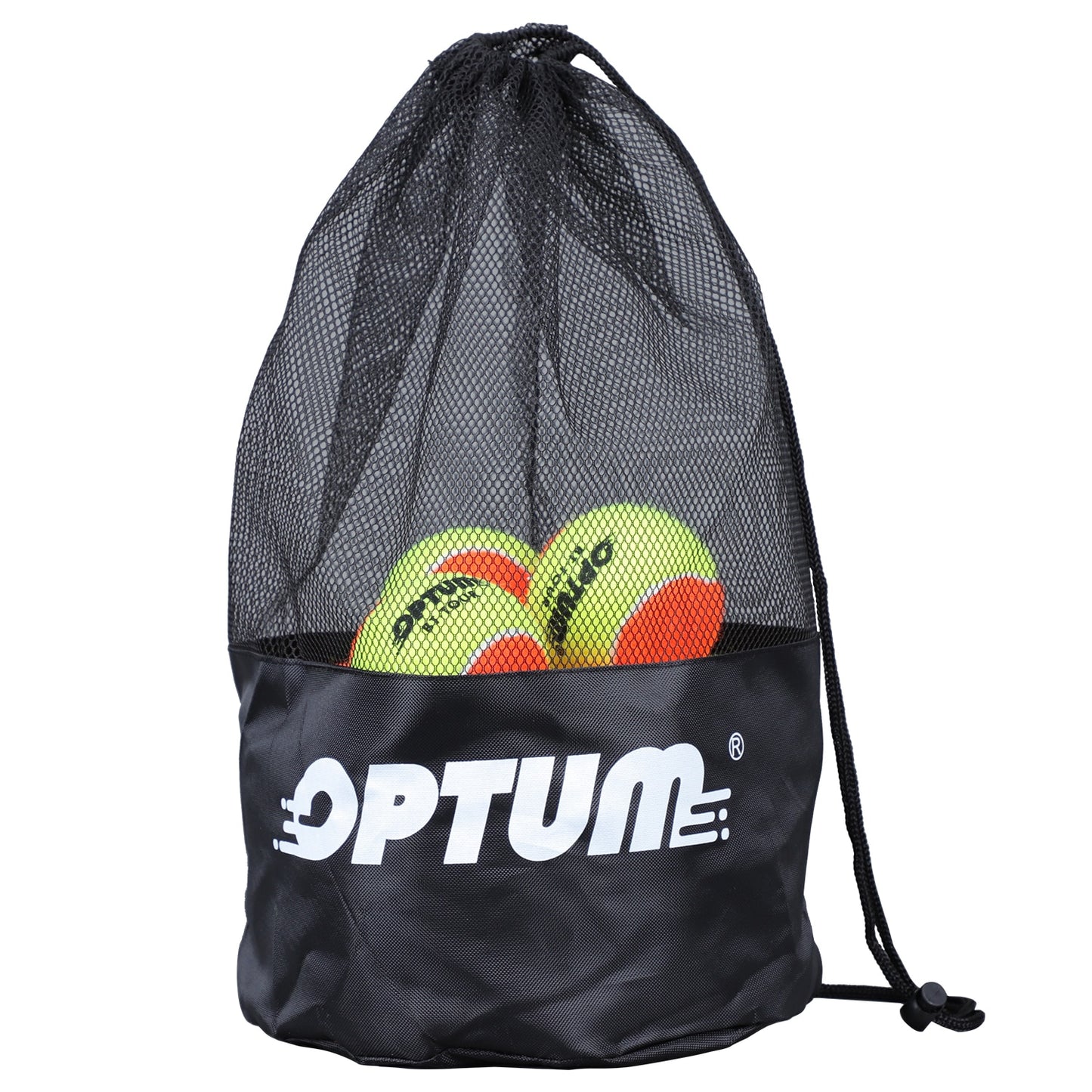 OPTUM BT-TOUR 50% Pressure Beach Tennis Balls 12pcs With Mesh Shoulder Bag - activesportslife