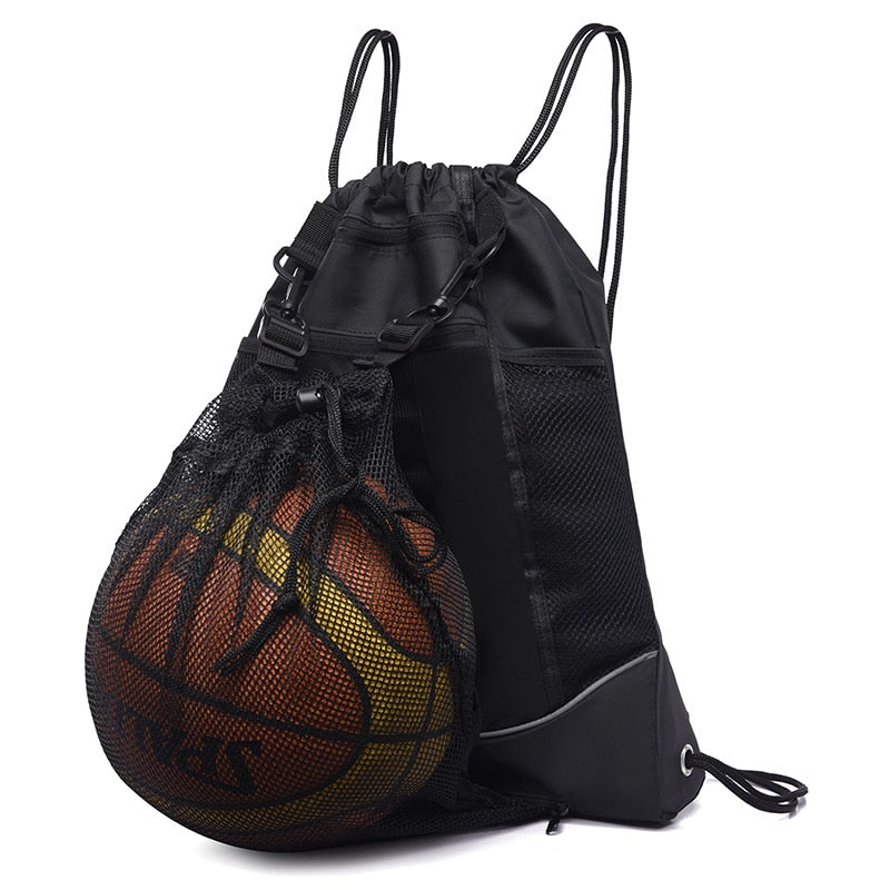 Portable Drawstring Basketball Backpack Mesh Bag - activesportslife