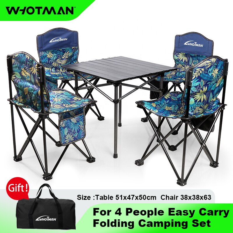 Portable Foldable Chair and Table for 4 People Easy Carry Folding - activesportslife