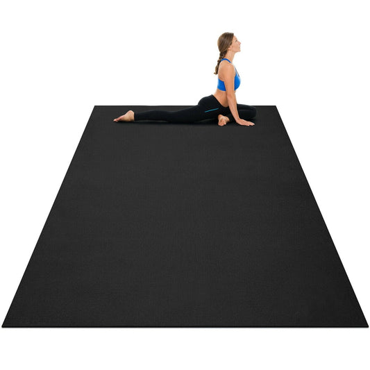 Large Yoga Mat 6ft X 4ft, 8mm Thick for Home Gym Flooring Black - activesportslife