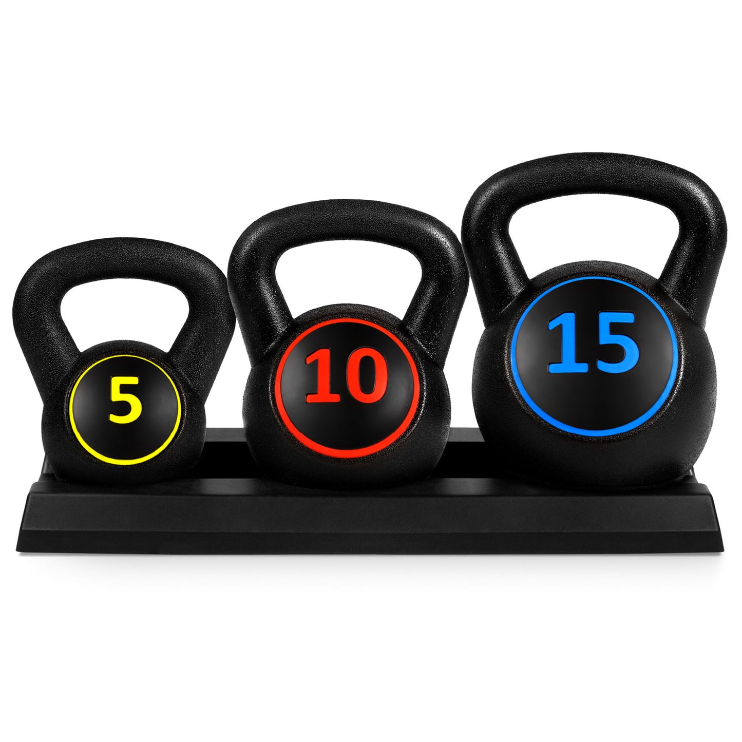 Best Choice Products 3-Piece Kettlebell Set with Storage Rack 5,10,15lbs - activesportslife